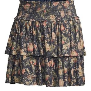 La Vie Rebecca Taylor Secret Garden Tiered Floral Skirt